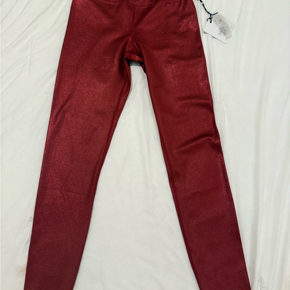 Beach Riot Metallic Red Leggings